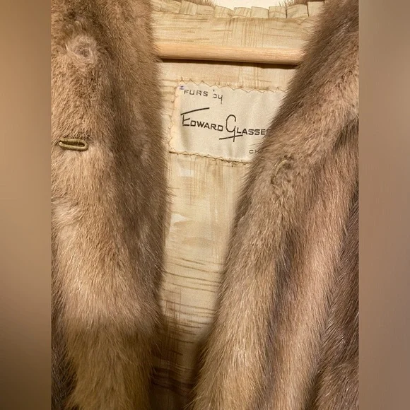 FURS BY EDWARD GLASSER CHICAGO Vintage Brown Fur Poncho / CAPE. One size - Picture 6 of 11